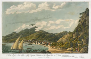 Veduta della baia e della città di Saint Pierre (Martinica)