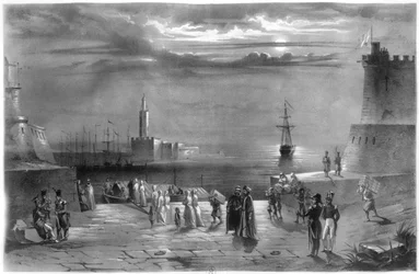 Il Dey Hussein Ibn El Hussein (1765-1838) lascia Algeri dopo la cattura della città il 4 luglio 1830