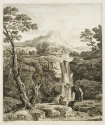 Paesaggio con cascata