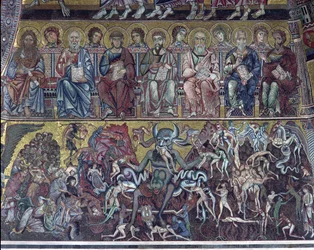 Inferno, dettaglio del Giudizio Universale dalla volta sopra l