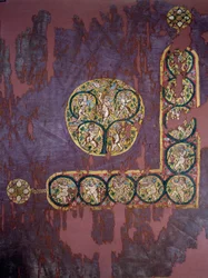 Arte copta: Arazzo con Amore del Raccolto (IV secolo d.C.), Parigi, Museo del Louvre