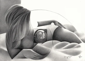 Riflesso astratto di un nudo