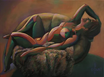 Nudo astratto colorato