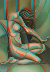 Donna cubista contemplativa