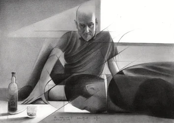 Disegno di un uomo contemplativo