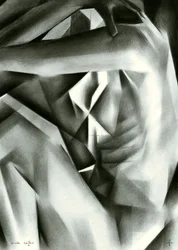 Figura cubista a carboncino