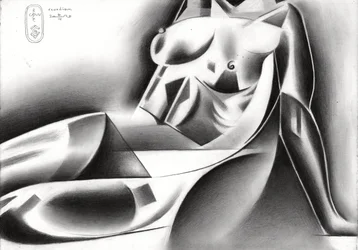 Donna cubista sdraiata