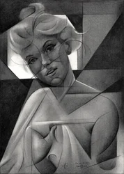 Donna elegante in bianco e nero