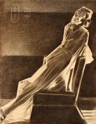 Donna elegante in posizione reclinata
