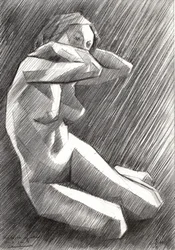 Nudo femminile geometrico