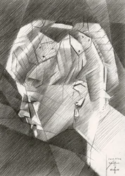 Ritratto con profilo geometrico