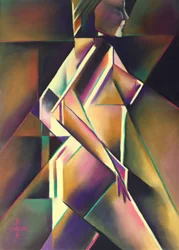 Donna geometrica in movimento