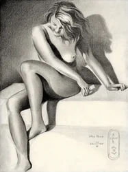 Nudo seduto aggraziato