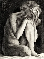 Studio di nudo pensieroso