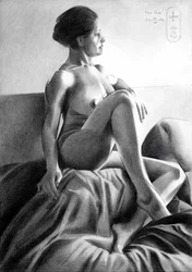 Donna nuda pensierosa