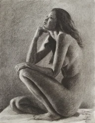 Donna nuda pensierosa