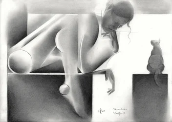 Donna pensierosa – Studio geometrico