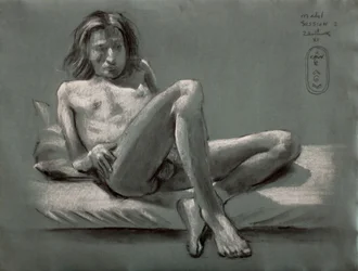 Studio di figura maschile sdraiata