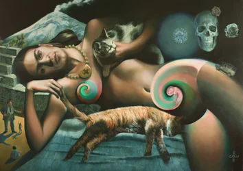 Donna sdraiata: un sogno surreale
