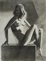 Nudo geometrico seduto