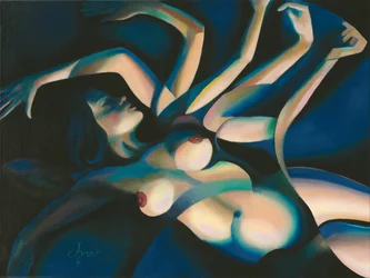 Donna sensuale in blu