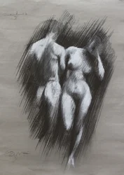 Schizzo di una coppia sensuale