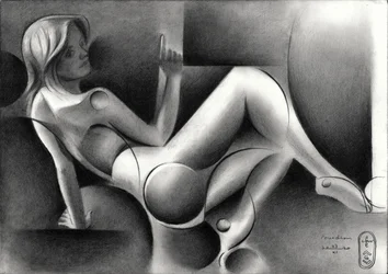 Donna sdraiata stilizzata