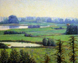 Paesaggio puntinista tranquillo
