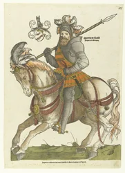 Ritratto di Maarten van Rossum a cavallo