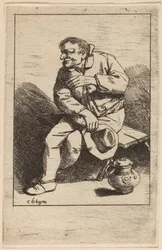 Uomo Seduto con il Cappello nella Mano Destra