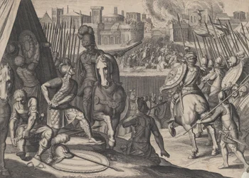 Tavola 2: La città di Roma presa dal Conestabile di Borbone, dai Trionfi di Carlo V