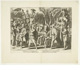 Carro trionfale di Carlo V e Ferdinando, dopo la liberazione di Vienna dai Turchi, ca. 1532, n. 7 Scènes de la vie de Charles V La vie de l