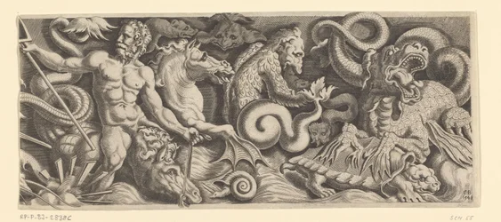 Fregio con il trionfo di Nettuno, lastra destra