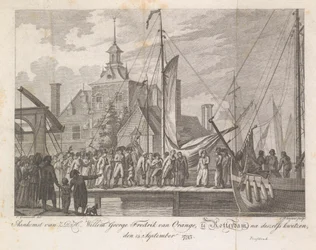 Arrivo del principe ferito Guglielmo Giorgio Federico a Rotterdam, 1793