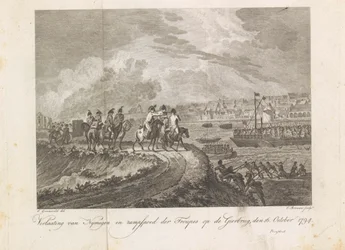 I francesi sparano alle truppe in fuga sul ponte Gier, 1794