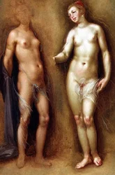 Studio di due nudi femminili
