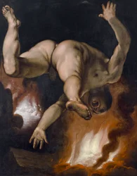 La caduta di Ixione (Il re dei Lapiti, nudo, cade nel fuoco dell