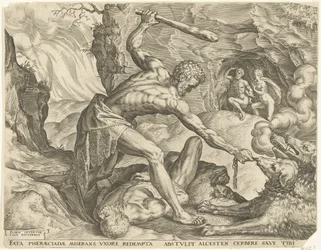 Ercole trascina Cerbero fuori dall