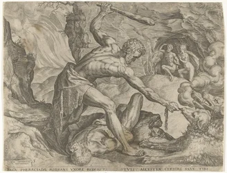 Ercole trascina Cerbero fuori dall