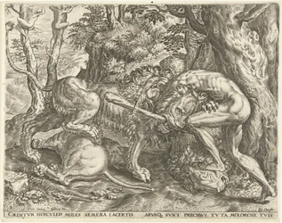 Ercole strangola il leone di Nemea (Le fatiche di Ercole)