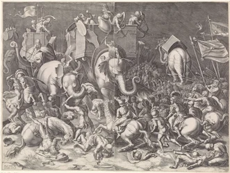 Battaglia di Zama tra Scipione e Annibale, di notte