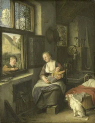 Una madre con i suoi figli