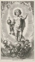Bambino Gesù con globo crucigero