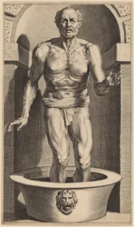 Seneca in piedi nel bagno