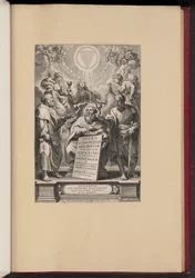 Pagina del titolo per "Opera S. Dionysii Areopagitae, I" di Balthasar Cordier