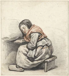 Studio di una ragazza addormentata