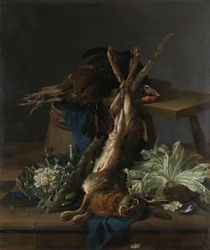 Natura morta con lepre e gallo nero