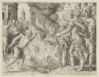 I Filistei bruciano la moglie e il suocero di Sansone
