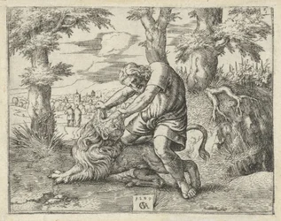 Sansone uccide il leone (Geschiedenis van Simson)