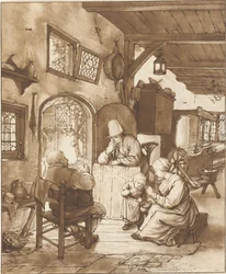 Lettore di giornale in interni